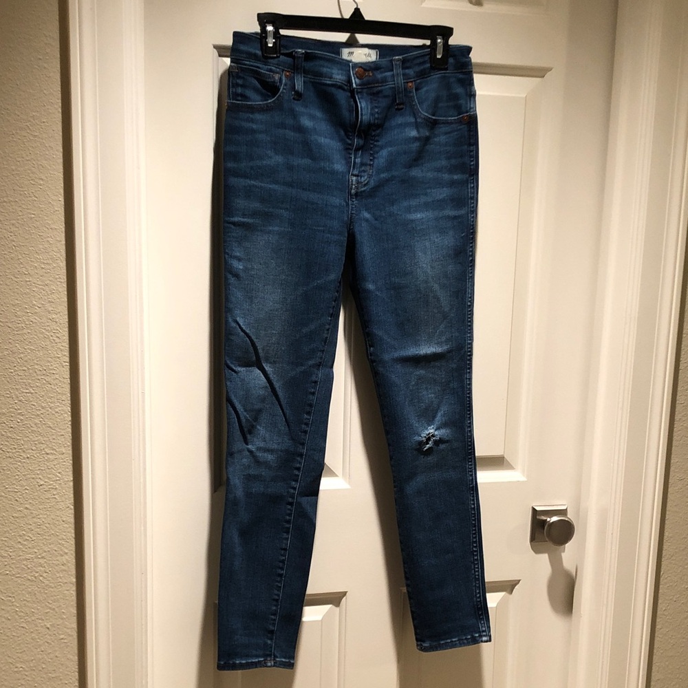 Madewell Women's Distressed High Rise  Skinny Jeans